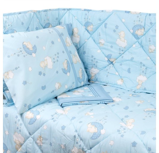 Moonie Sky - bed sheet set with winter quilt for crib by Biancaluna