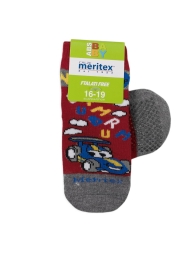 Brum Brum - Anti-slip socks in warm cotton - Red