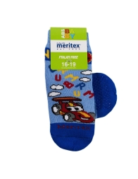 Brum Brum - Anti-slip socks in warm cotton - Blue
