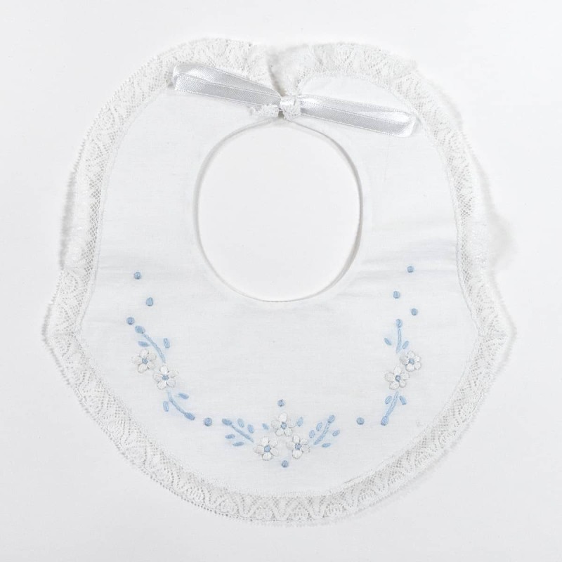 Hand embroidered pure cotton bib BAVC01AZ