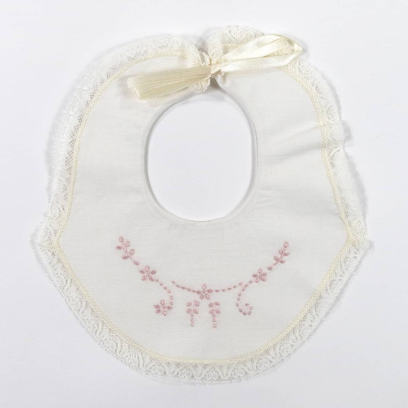 Hand embroidered pure cotton bib BAVC01RR