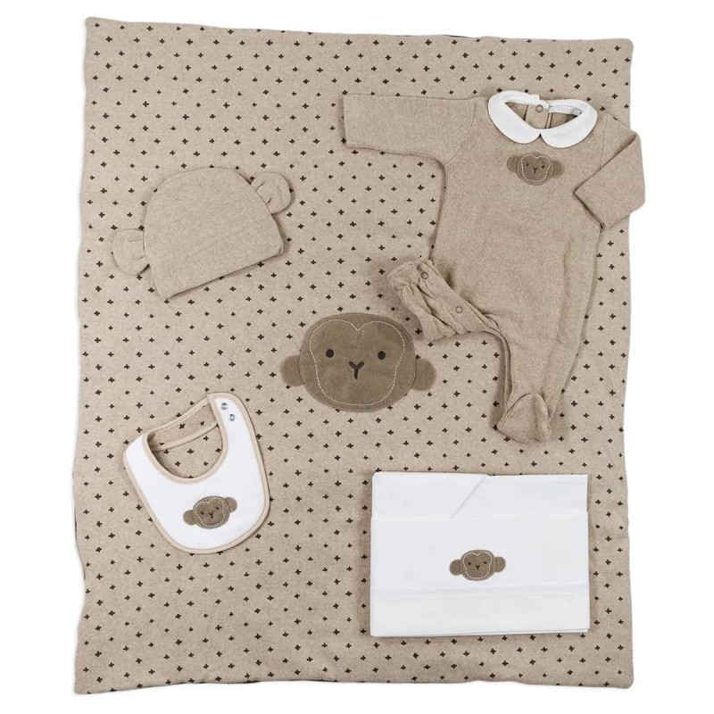 Monkey - Coordinated Baby Boy Winter Layette Set Coccode' C60500BG