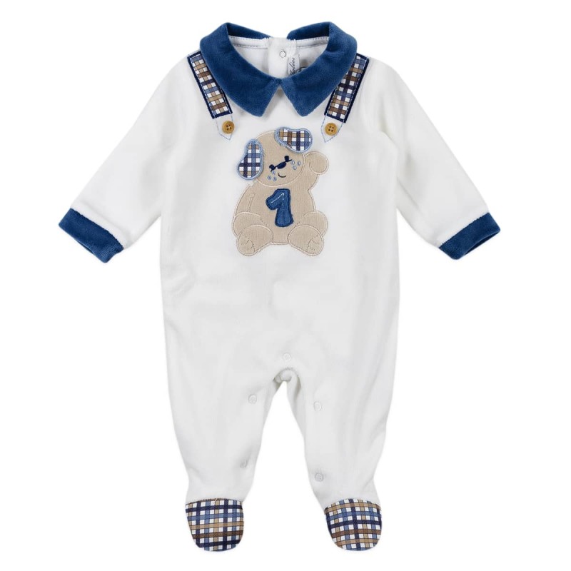 Baby boy bodysuits chenille Les Jolies LJ34453AZ