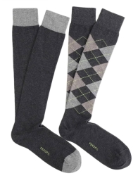 Set di 2 Paia calza lunga caldo cotone rombi Perofil VPRC93039