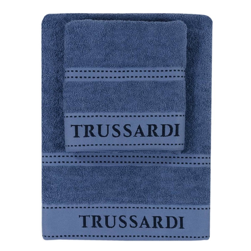 Trussardi Ribbon 1+1 sponge towel set with Logo