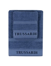 Trussardi Ribbon 1+1 sponge towel set with Logo - Aviator