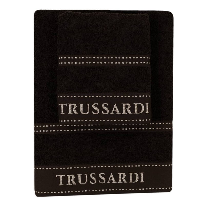 Trussardi Ribbon 1+1 sponge towel set with Logo