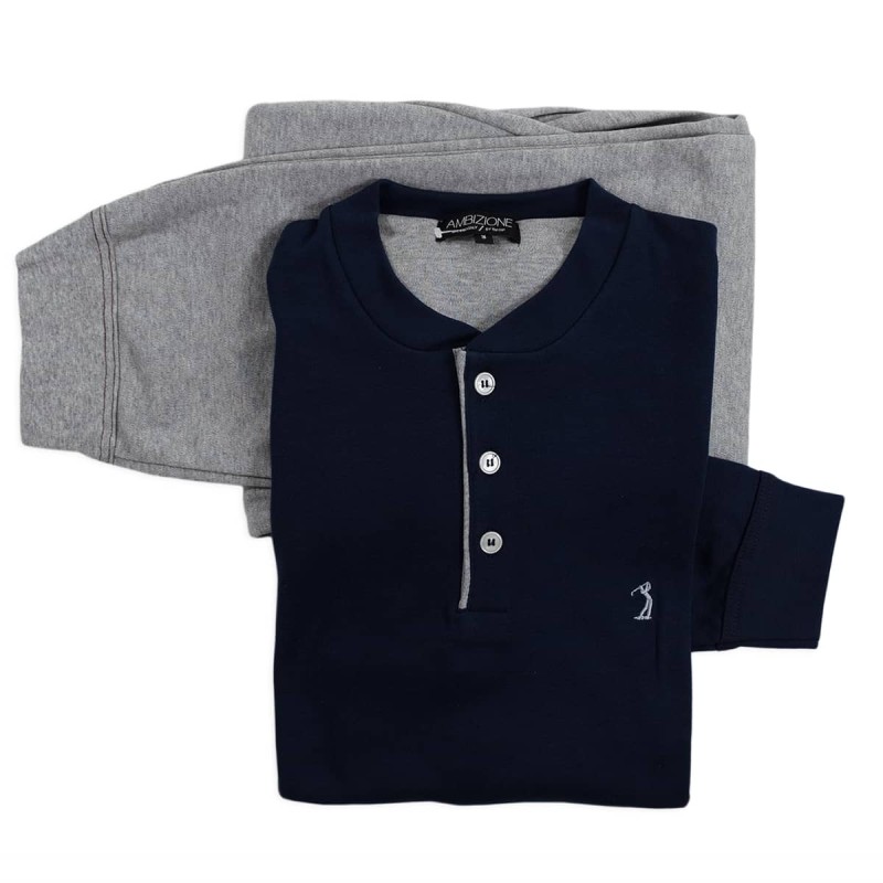 Pajamas cotton interlock by Ambizione 6708BL
