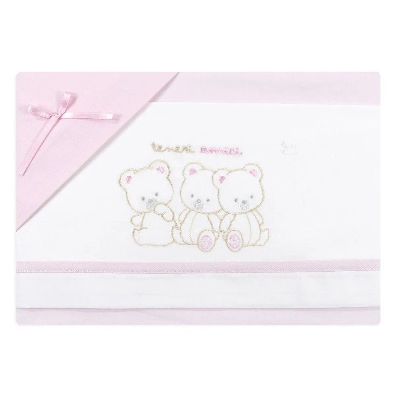 Trio Little Bears - Cot Crib bed sheet set Mio Piccolo LC944