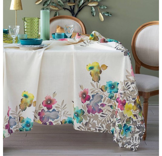 Dalia - Cotton Tablecloth with Placed Print Dondi Home - Various Sizes 2