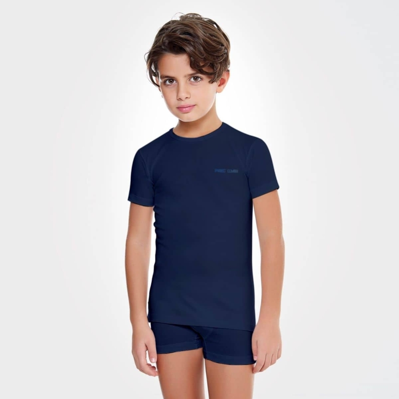 Confezione di 3 T-shirt girocollo bambino Enrico Coveri ET4000 - blu