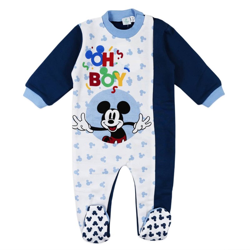 Topolino - Pigiamone baby zip Disney con piedino antiscivolo WL2042BL