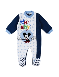 Topolino - Pigiamone baby zip Disney con piedino antiscivolo WL2042BL