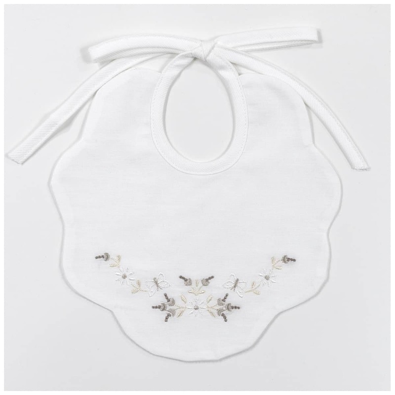 Embroidered bib in pure cotton by Corredo Italiano 00352TT