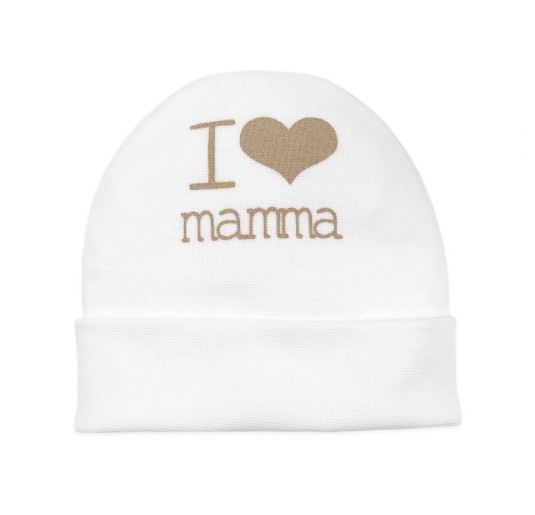I Love Mamma - First Days Cotton Hat with Cuff 2