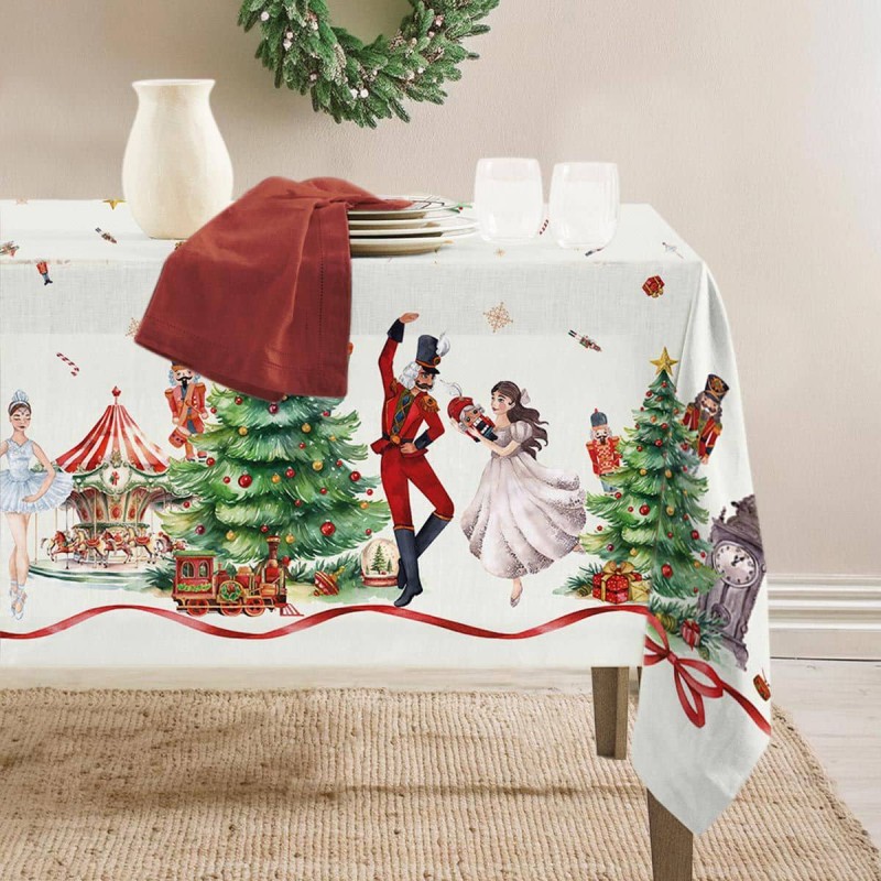 Ballerina - Christmas tablecloth in pure cotton x12