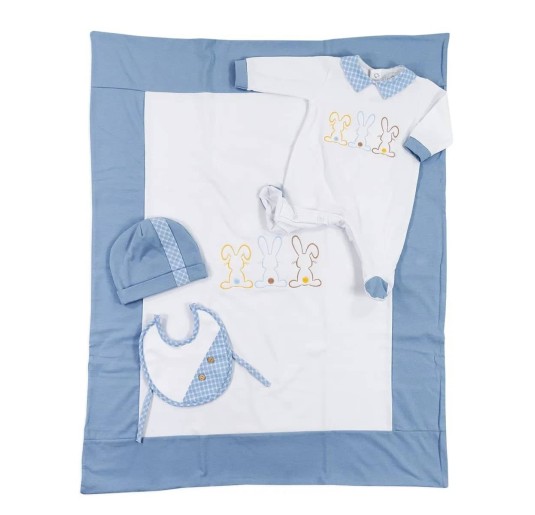 Bunnies - Coordinated baby layette cotton Le Chicche BA5760 2