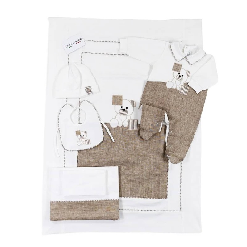 Coordinated newborn cotton & Linen layette Teneri & Belli B251 Coordinated newborn cotton & Linen layette Teneri & Belli B251