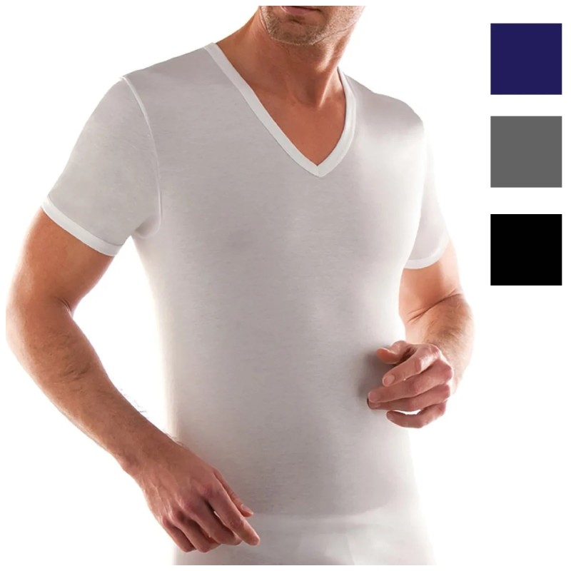 Pop - Set of 2 V-neck warm cotton interlock shirts by Nottingham