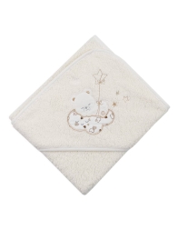 Teddy Bear - Hooded Corner Bathrobe - Cream