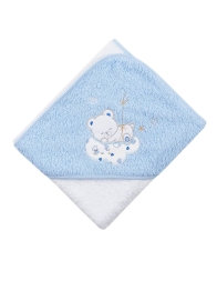 Orsetto - Accappatoio con angolo cappuccio - Azzurro