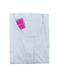 Maternity Nightgown Front-Button by Mamina Z9292 - Sky