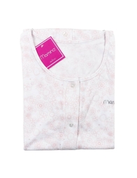 Maternity Nightgown Front-Button by Mamina Z9292 - Pink
