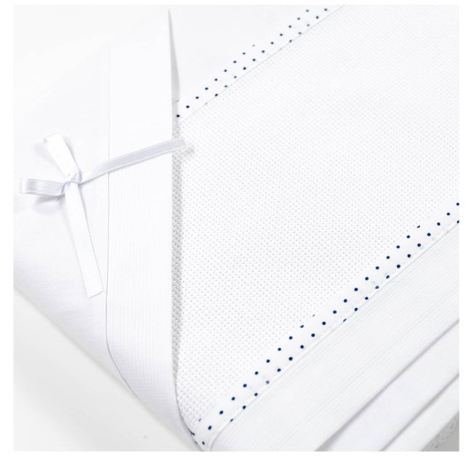 Set lenzuola per culla e carrozzina ricamabile CI1305PQBL 2