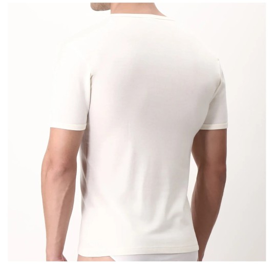 Set of 2 V-Neck T-Shirts in Wool Silk & Co Perofil VPRT00189/2 2