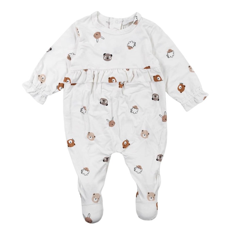 Newborn Baby Girl Romper in Bamboo Jersey Coccodè C60039
