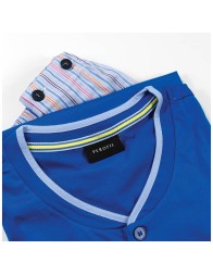 Pigiama corto serafino e popeline Perofil 91378BLT