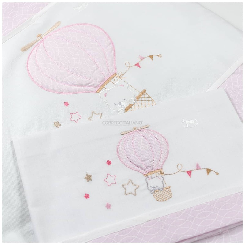 Coordinato piumotto per culletta carrozzina Mio Piccolo 962 - Rosa