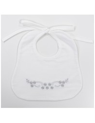 Bavaglino ricamato in puro cotone di Corredo italiano CI00350GR