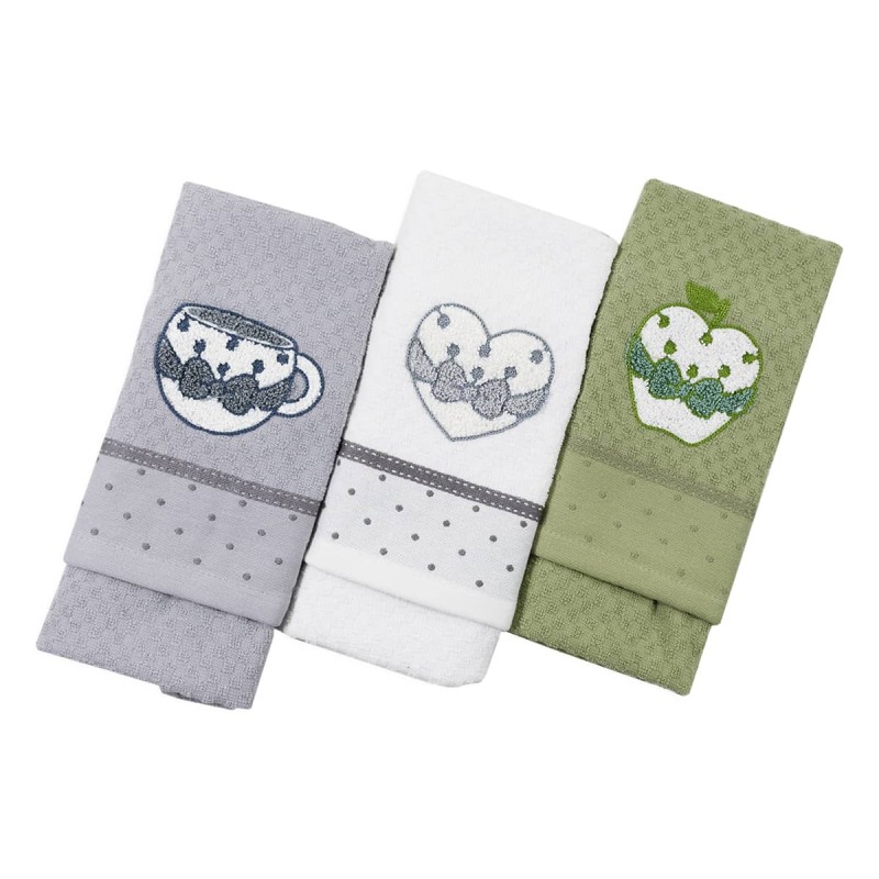 Set 3 cotton dish cloths Ambra