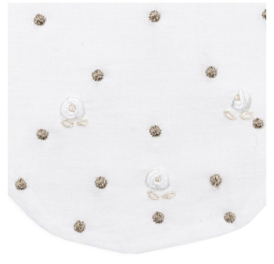 Embroidered bib in pure cotton by Corredo Italiano CI00307TT 2