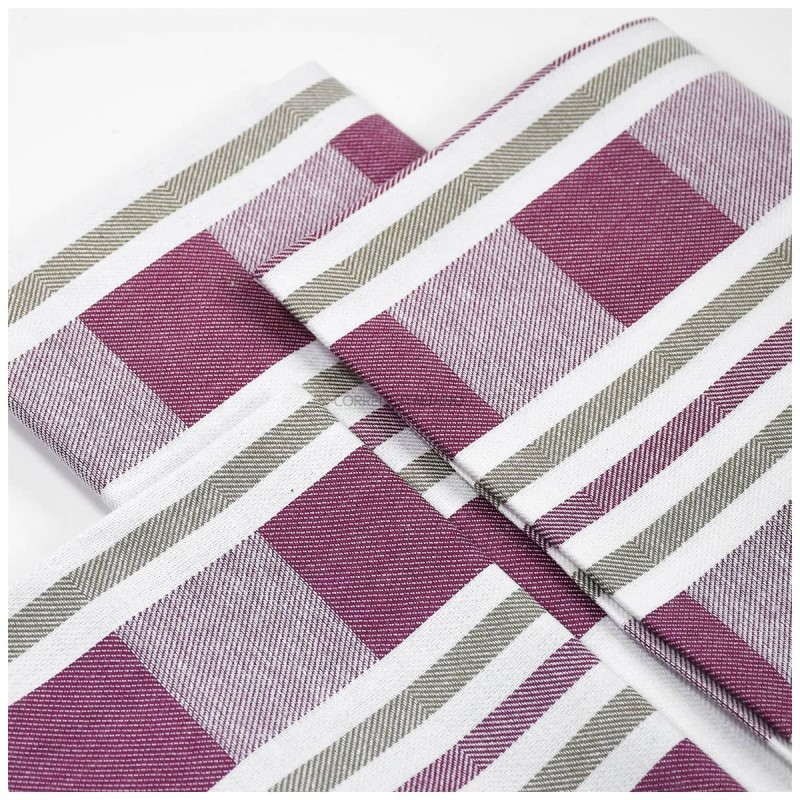 Capri - Set of 3 kitchen towels in pure cotton - Mauve