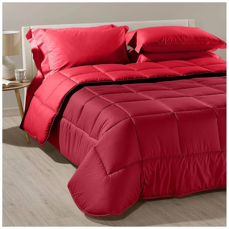 Bicolor - trapunta invernale in cotone di Caleffi - Bordeaux