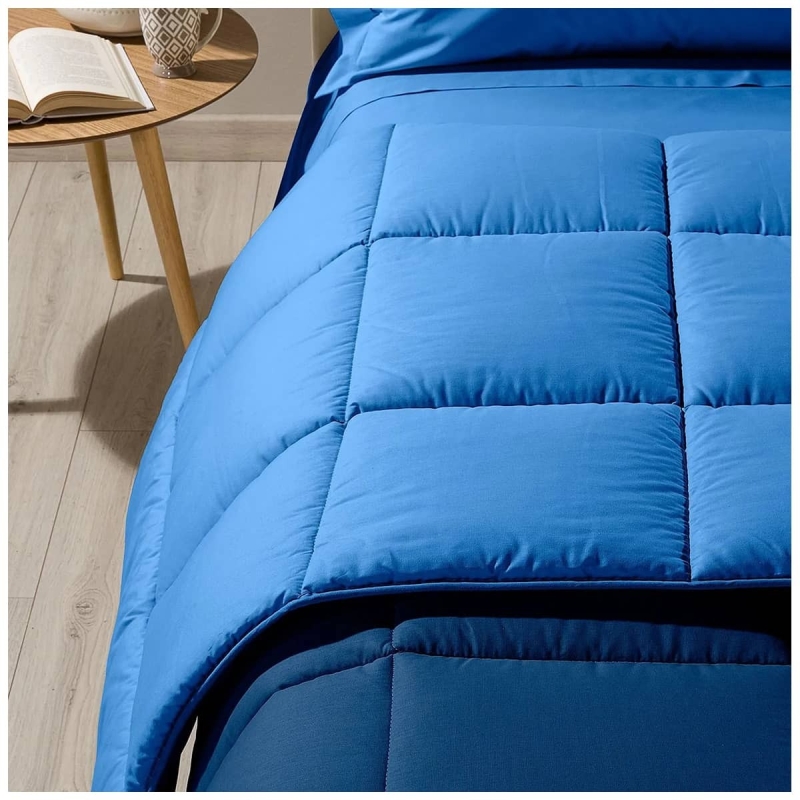 Bicolor - trapunta invernale in cotone di Caleffi - Blu