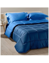 Bicolor - trapunta invernale in cotone di Caleffi - Blu