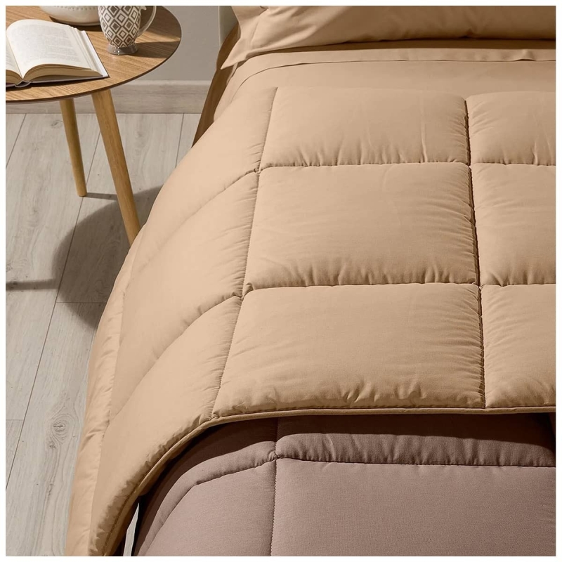 Bicolor - trapunta invernale in cotone di Caleffi - Moka