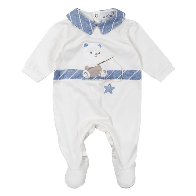 Baby BOY cotton jersey romper Le Chicche TU7150