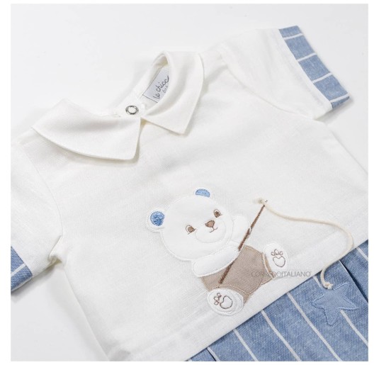 Linen and Cotton Romper by Le Chicche PA7150 2
