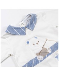 Newborn baby boy first layette set in cotton Le Chicche CO7150AZ