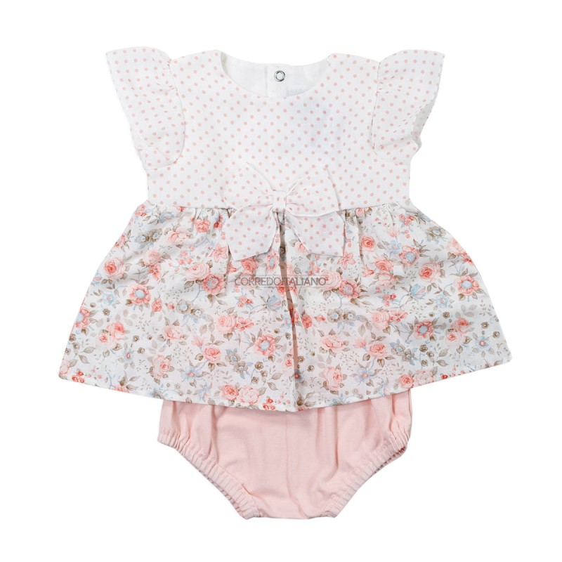 Two-Piece Floral Baby Girl Romper by Le Chicche CC7010