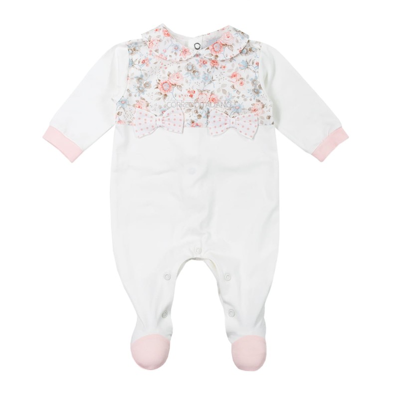 Tutina in cotone jersey con fiocchetti Le Chicche TU7010