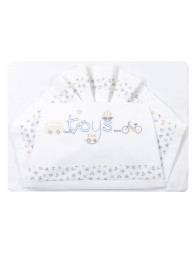 Toys - Cradle Pram sheet set by Fatina LC03329 - Azure