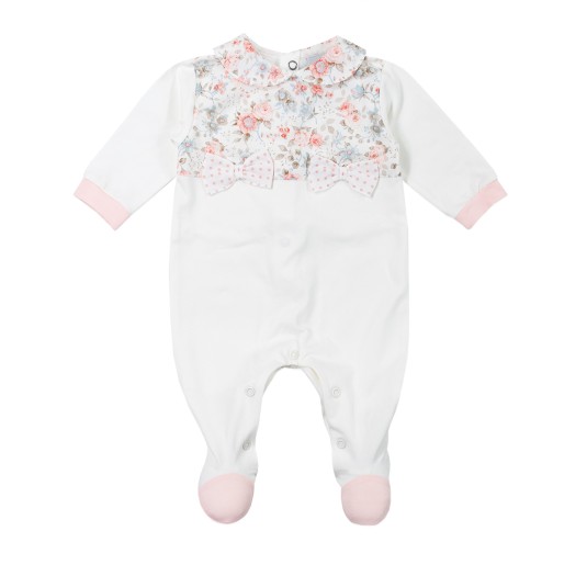 Newborn baby girl first layette set in cotton Le Chicche... 2