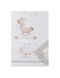 Bear And Horse - composition for cradle pram Mio Piccolo - Creamy