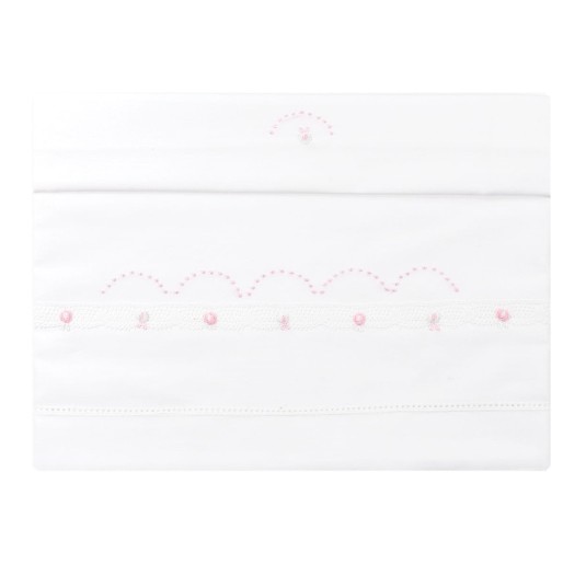 Lenzuolino ricamato a mano culla carrozzina LC45346RR 2