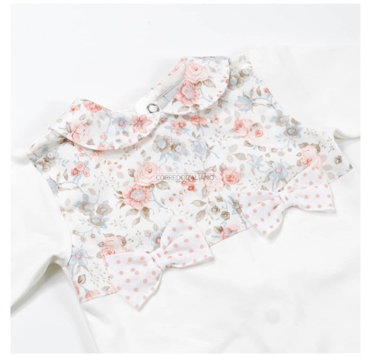 Tutina in cotone jersey con fiocchetti Le Chicche TU7010 2